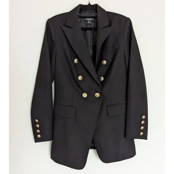 Mossman The Signature Blazer Jacket Black Military Classic Double Breast Size 10 - Picture 6 of 11